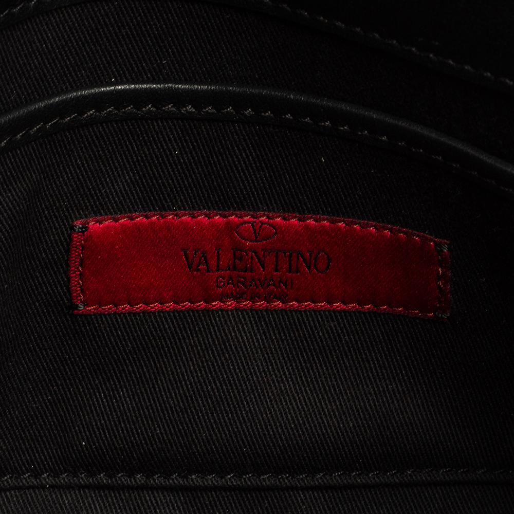 Women's Valentino Black Leather Rockstud Flap Shoulder Bag