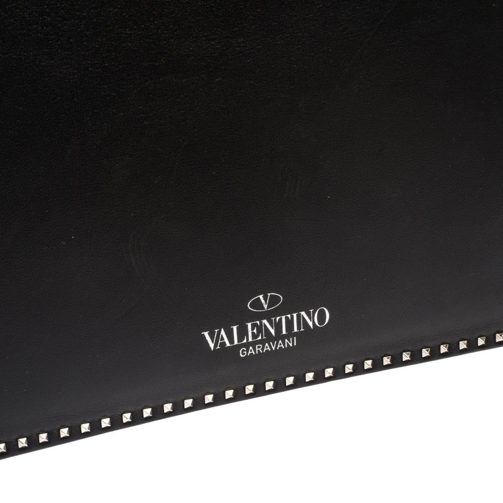 Valentino Black Leather Rockstud Flap Top Handle Bag 9