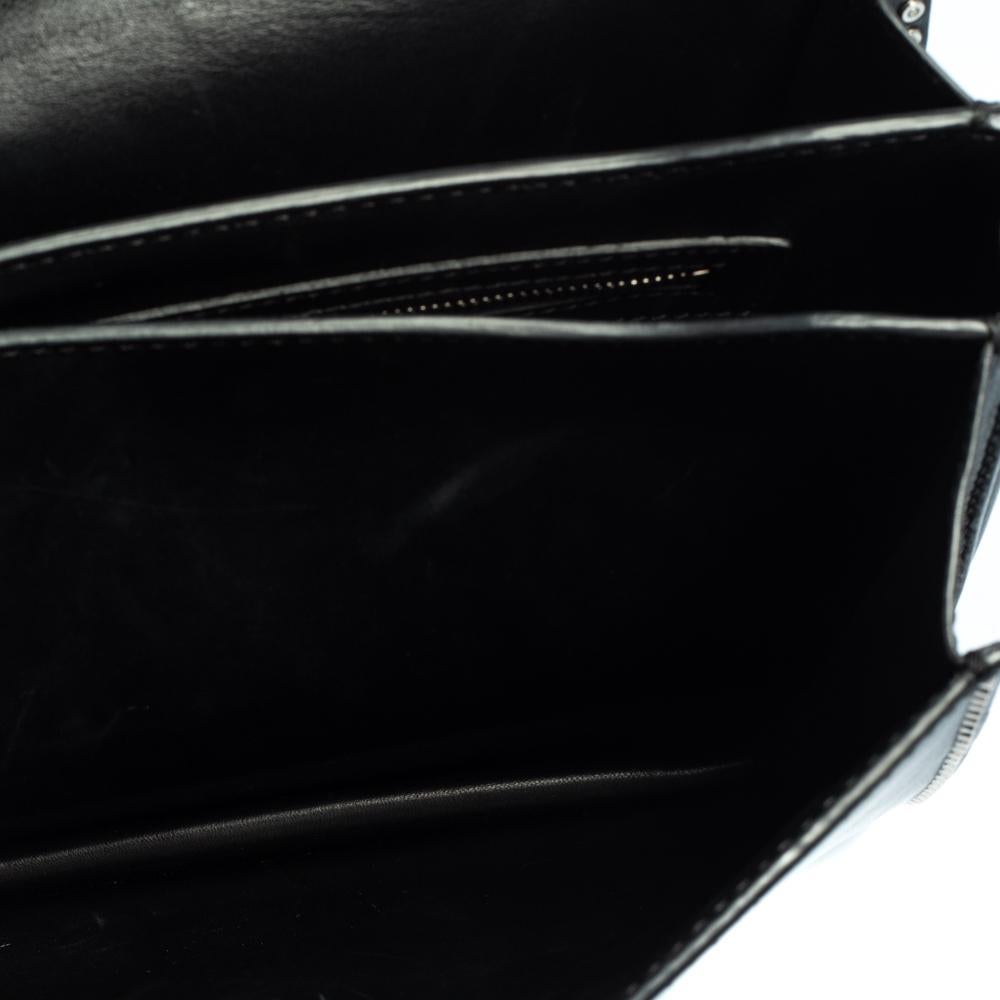Valentino Black Leather Rockstud Flap Top Handle Bag 5