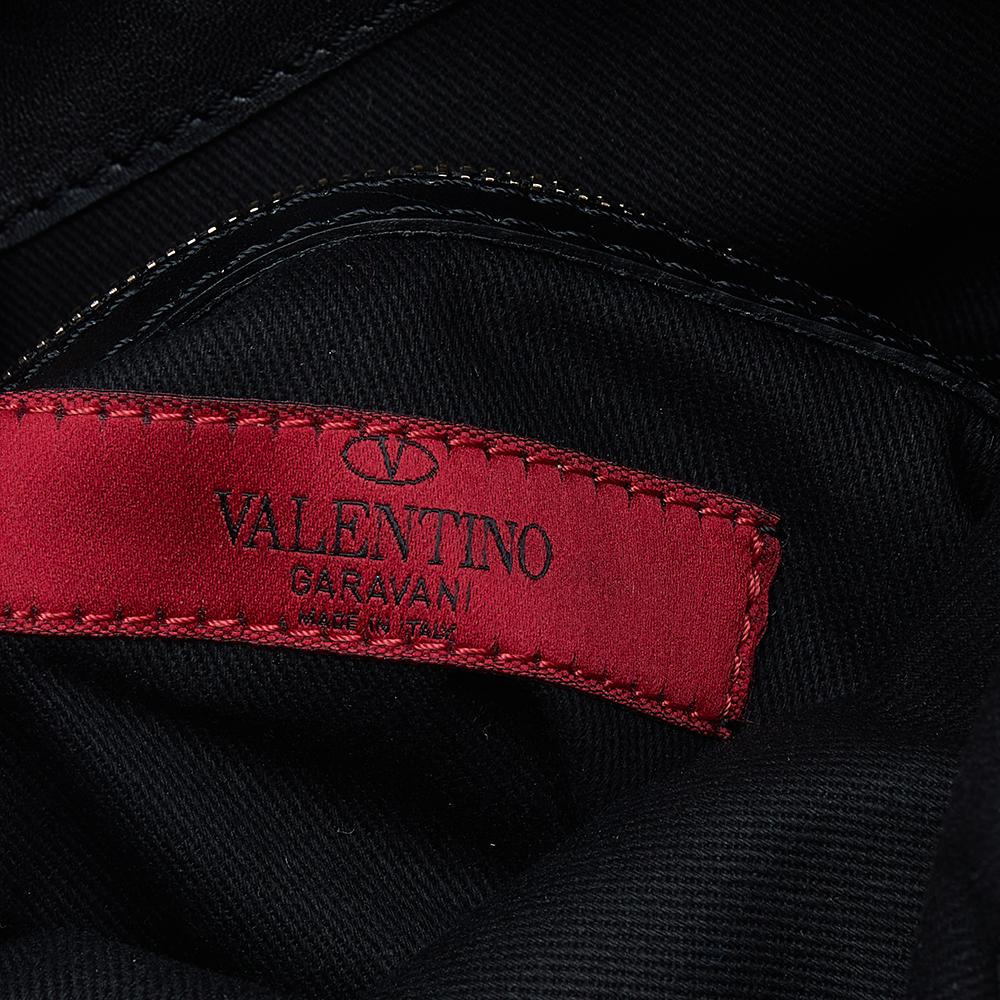Valentino Black Leather Rockstud Flip-Lock Messenger Bag 3