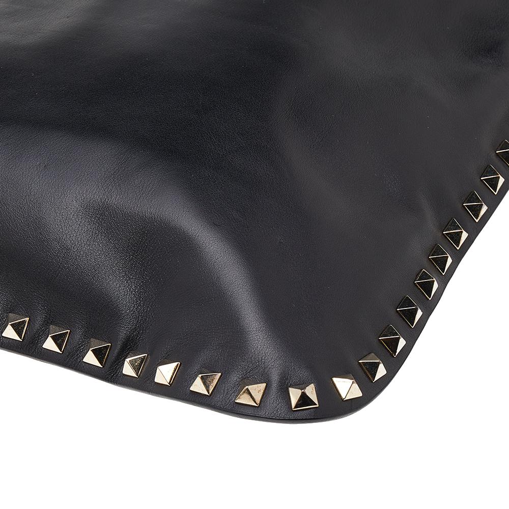 Valentino Black Leather Rockstud Flip-Lock Messenger Bag 5