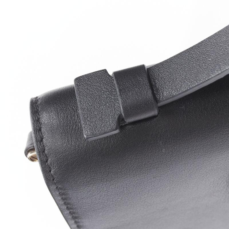 VALENTINO black leather Rockstud green red heart gold chain wallet clutch For Sale 3