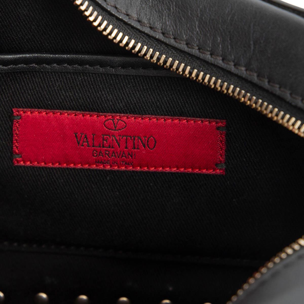 Black VALENTINO black leather ROCKSTUD MINI CAMERA Shoulder Bag