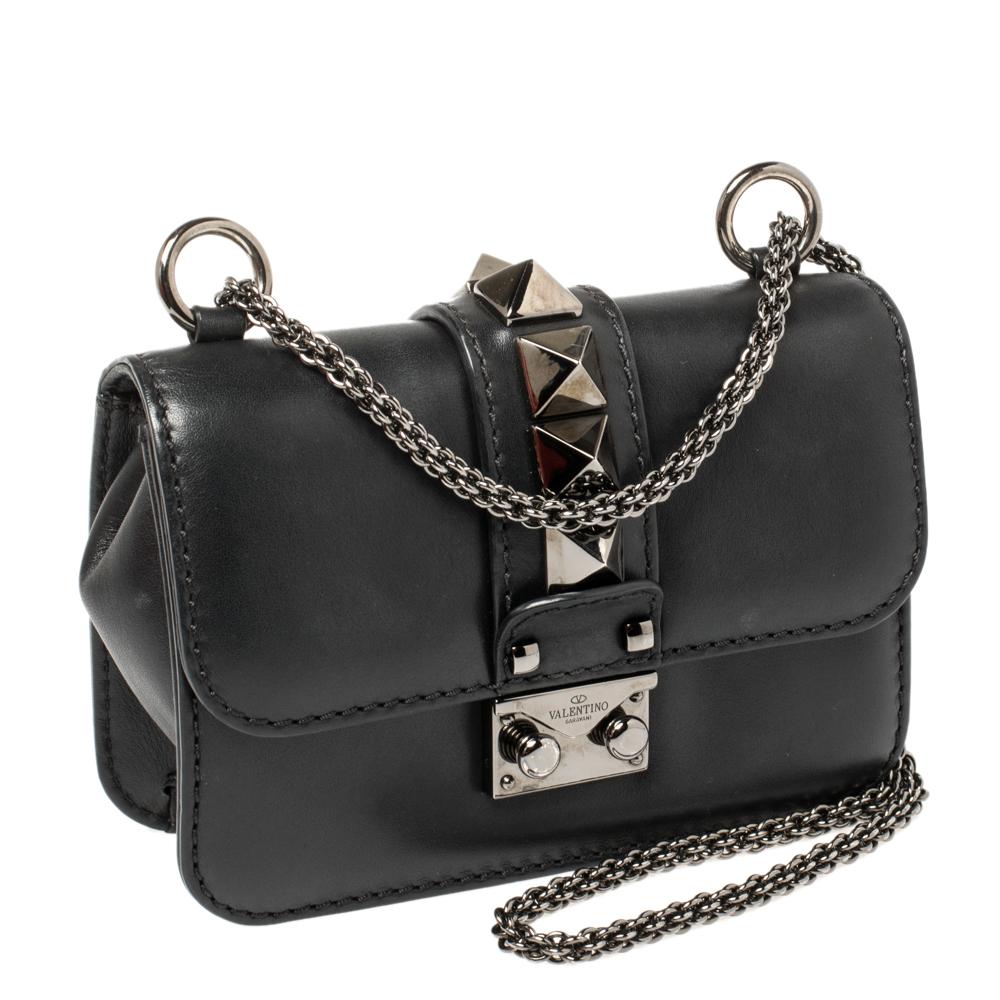 valentino lock small leather shoulder bag