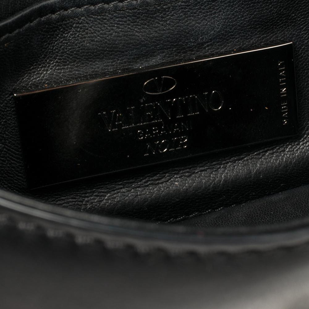 Valentino Black Leather Rockstud Mini Glam Lock Shoulder Bag 1