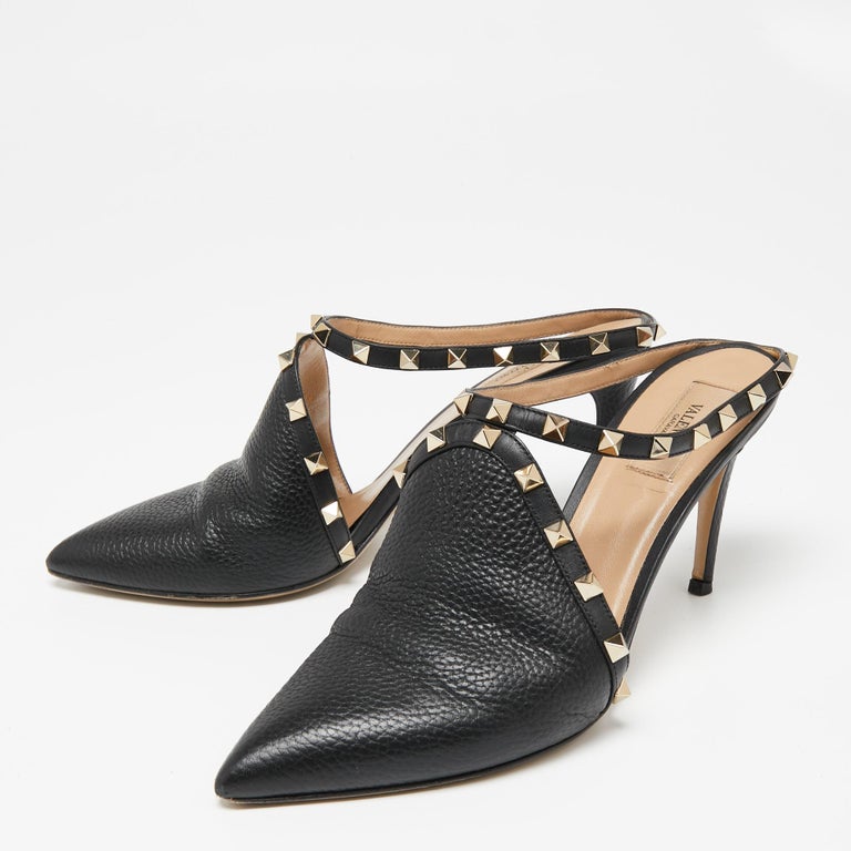 VALENTINO leather Studs Mule Sandals pink 36 1/2