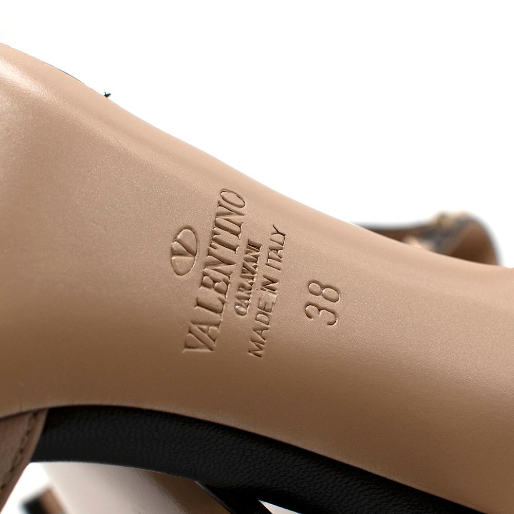 Valentino Black Leather Rockstud Open Toe Sandals - Size 38 4