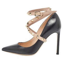 Valentino Black Leather Rockstud Pumps Size 37
