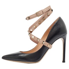 Valentino Black Leather Rockstud Pumps Size 37.5