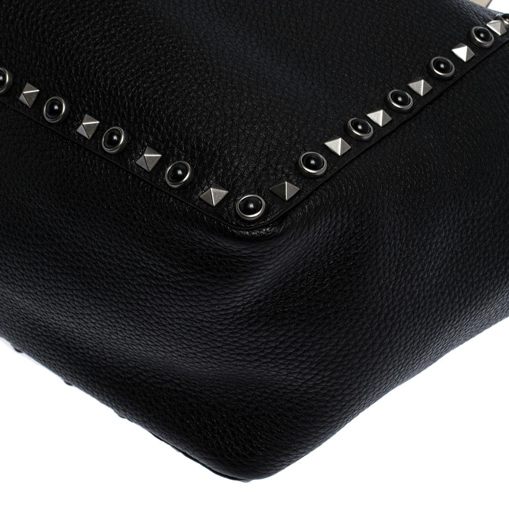 Valentino Black Leather Rockstud Reversible Tote 4