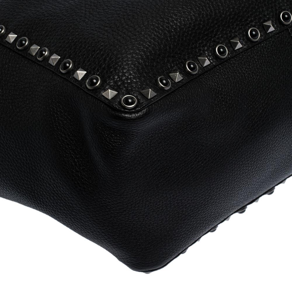 Valentino Black Leather Rockstud Reversible Tote 5