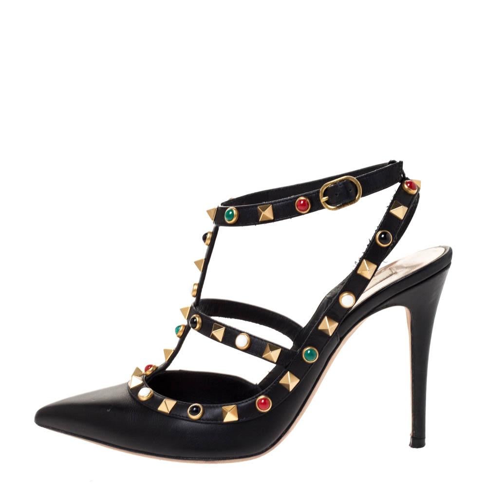 This Valentino design is not just widely popular but it is also the dream of every shoe lover. These black sandals are crafted from leather and they are soul-crushingly gorgeous! They come flaunting pointed toes, 10 cm heels that are