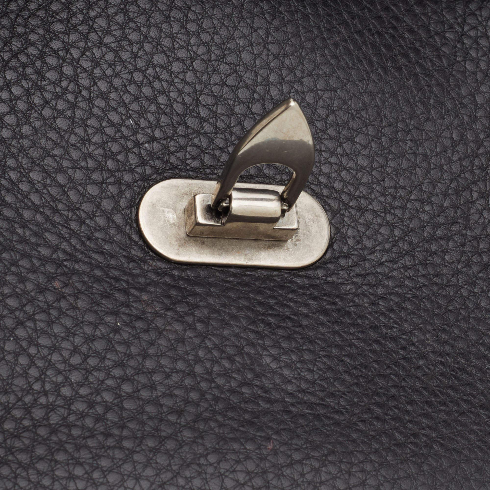 Valentino Black Leather Rockstud Rolling Bag 6