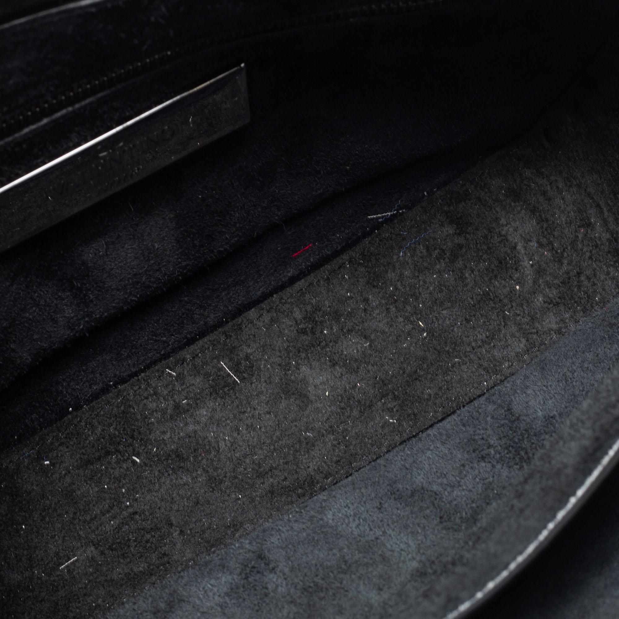 Valentino Black Leather Rockstud Rolling Shoulder Bag 7