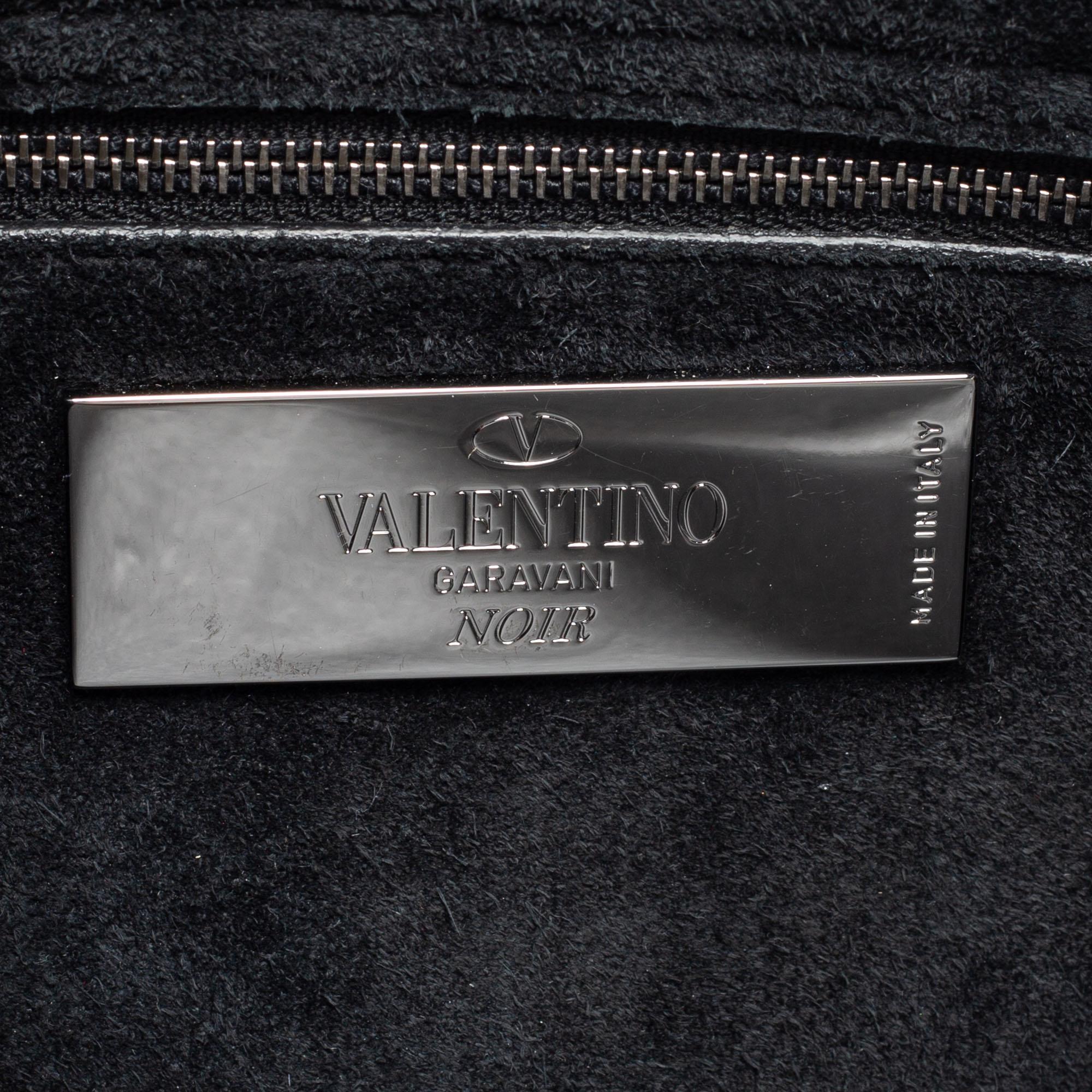 Valentino Black Leather Rockstud Rolling Shoulder Bag 5