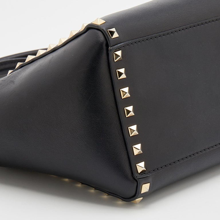 VALENTINO leather Rockstud 2Way Handbag black