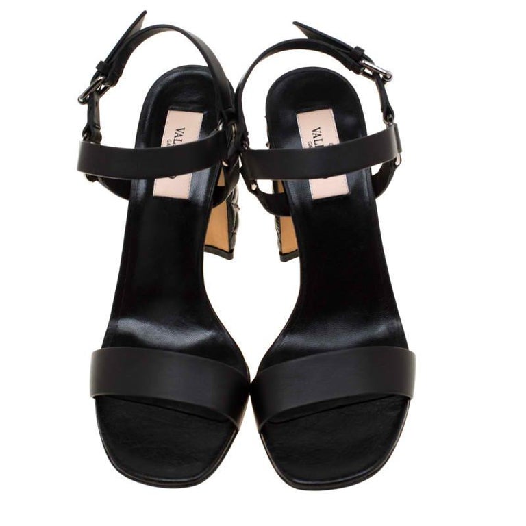 valentino block heel black