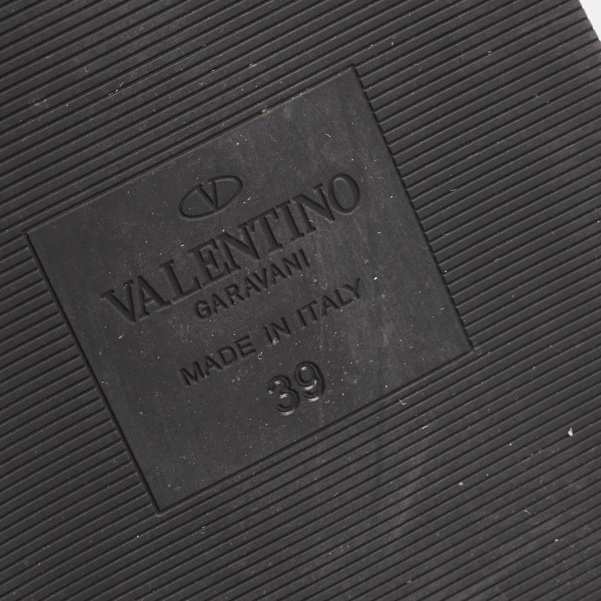 Valentino Black Leather Rockstud Velcro Slingback Flat Sandals Size 39 3