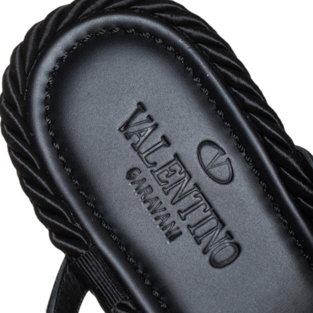 Women's Valentino Black Leather Rockstud Wedge Sandals Size 39