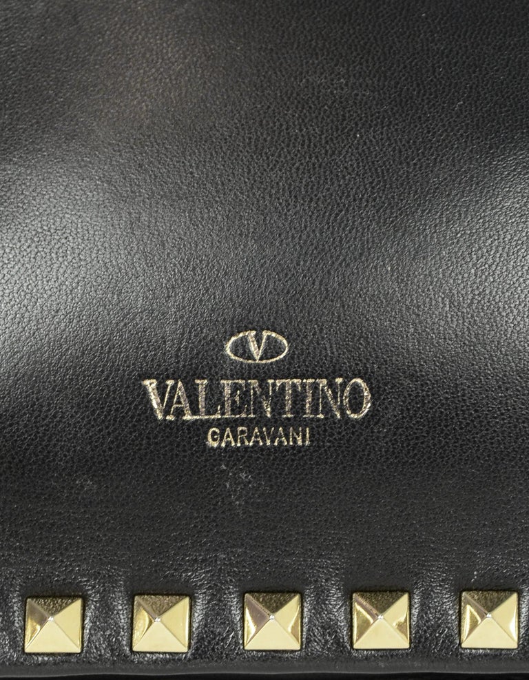 Valentino Black Leather Rockstud Wristlet Clutch Bag For Sale at 1stDibs