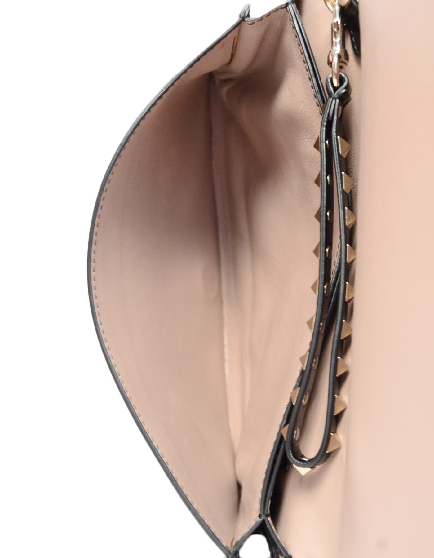 Valentino Black Leather Rockstud Wristlet Clutch Bag rt $1, 875 4