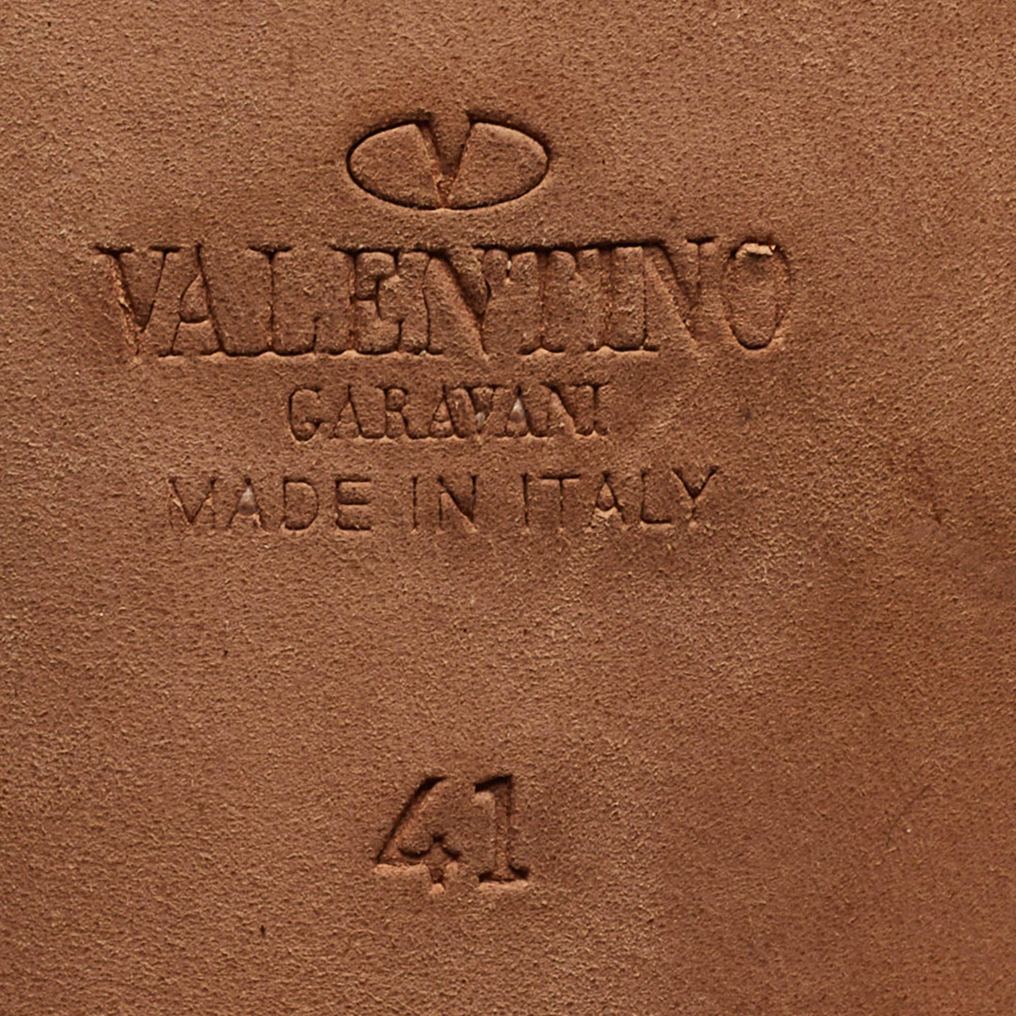 Valentino Black Leather Rolling Rockstud Ankle Strap Sandals Size 41 1