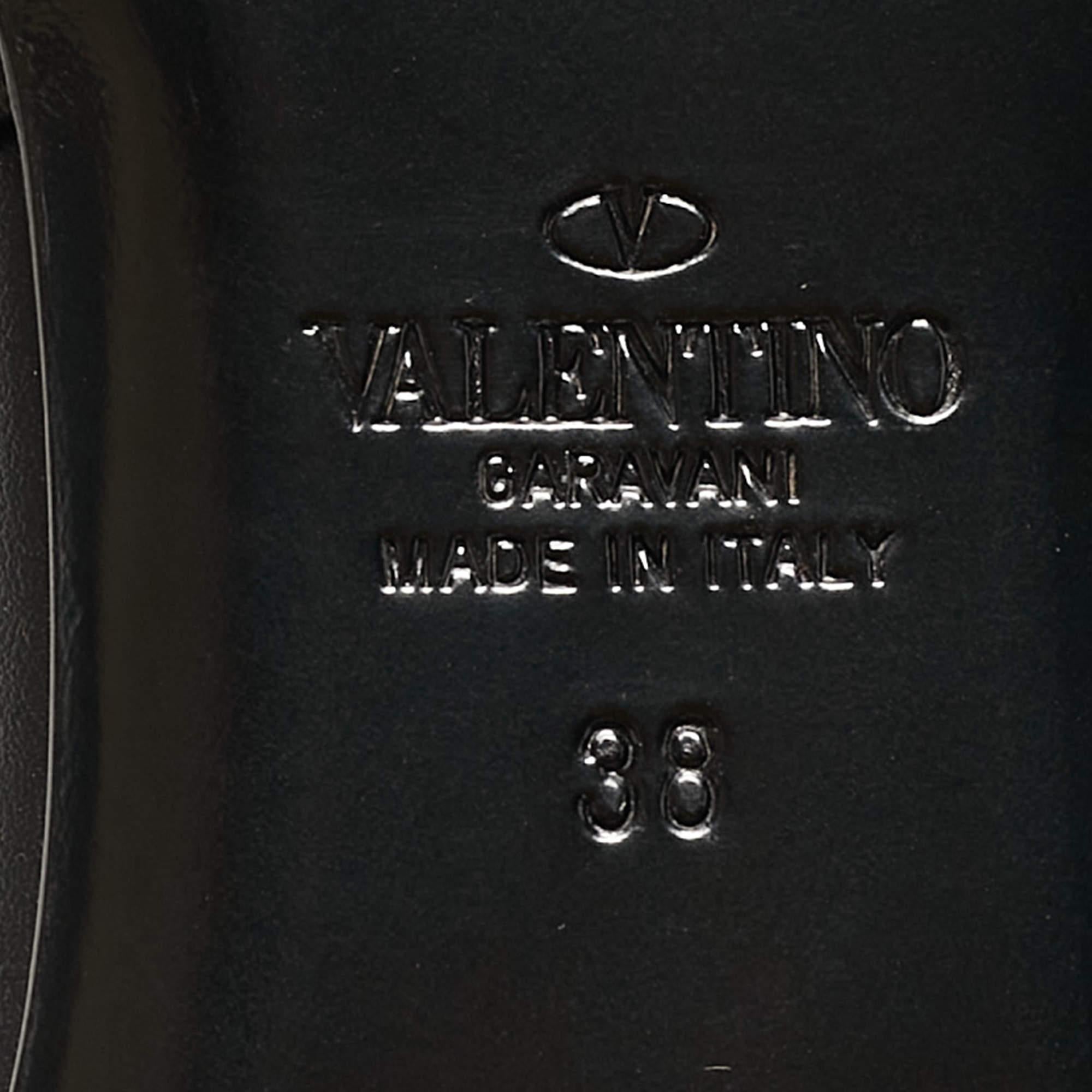 Valentino Black Leather Roman Stud Flat Mules Size 38 2