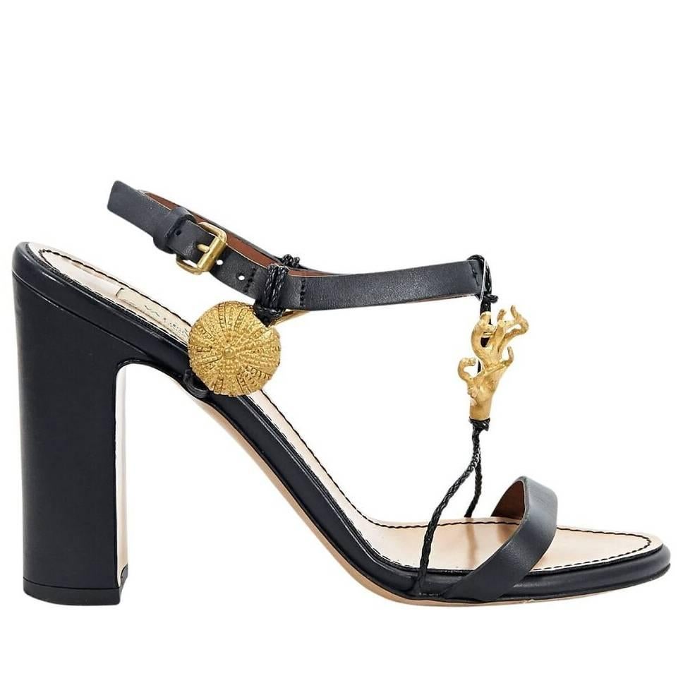 Valentino Black Leather Sandals