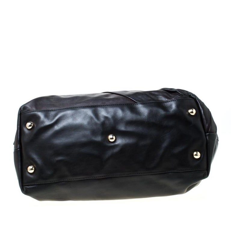 Valentino Black Leather Shopper Tote For Sale at 1stDibs