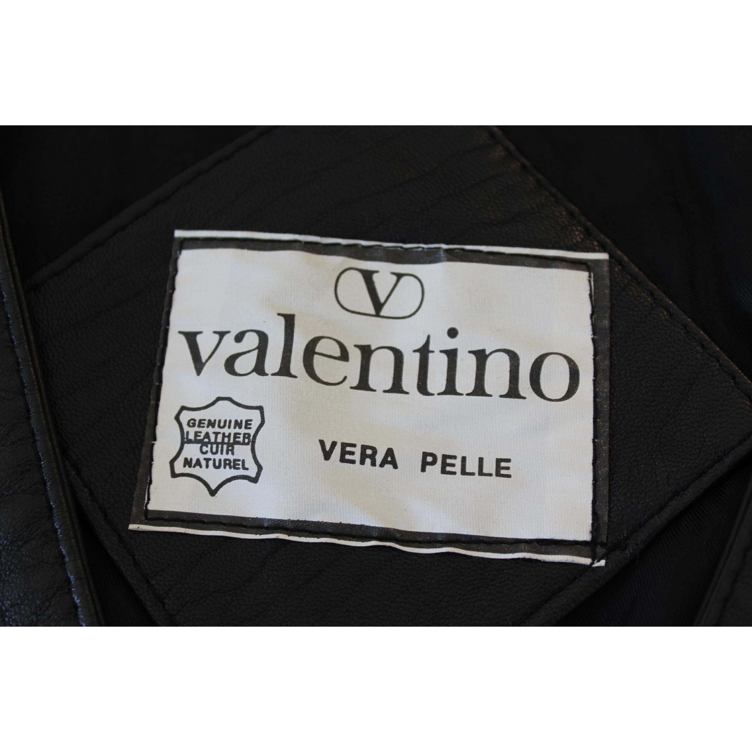 Valentino Black Leather Short Biker Vest  5