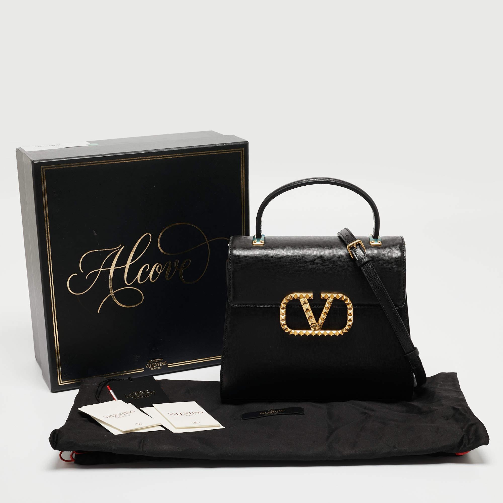 Valentino Black Leather Small Alcove Top Handle Bag 12