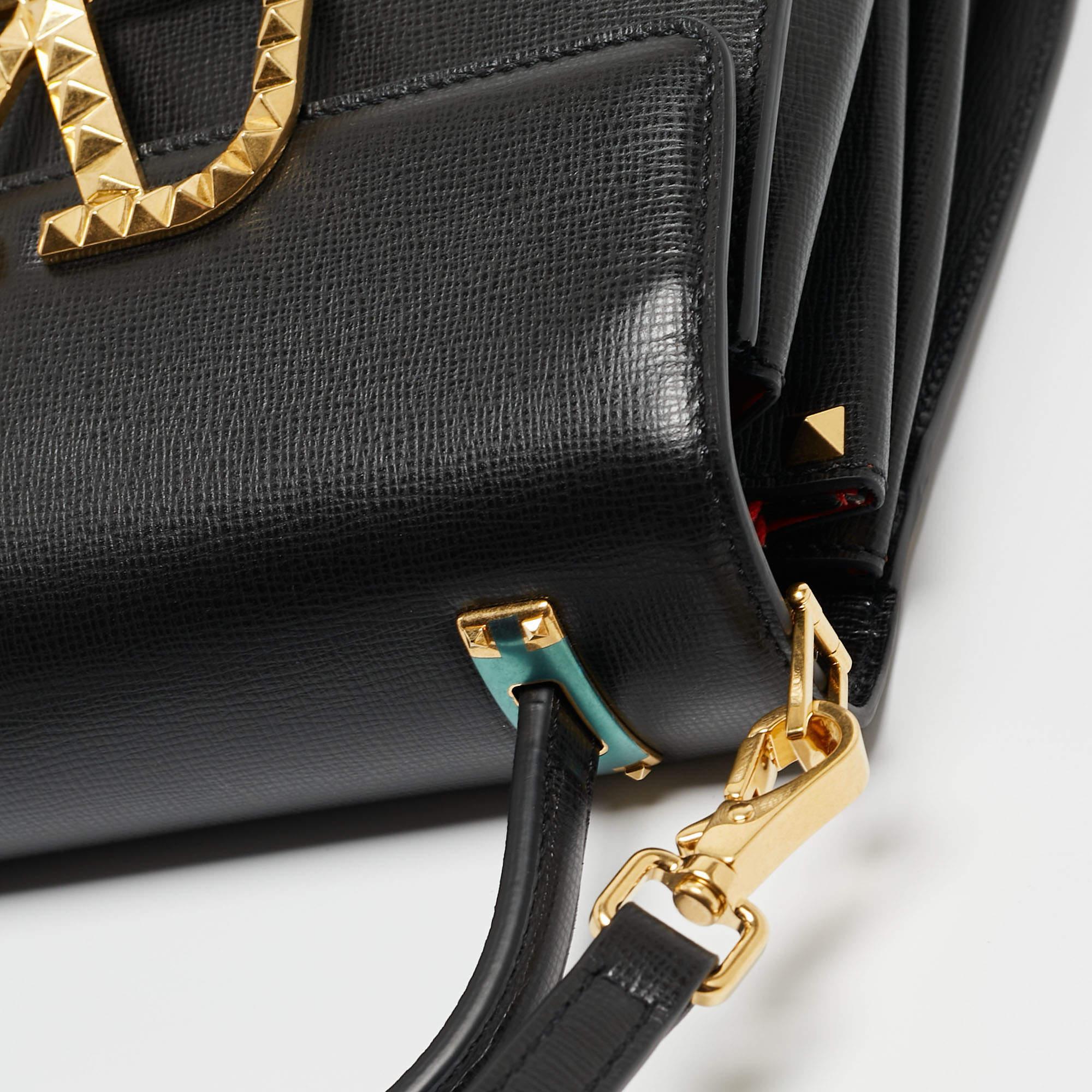 Women's Valentino Black Leather Small Alcove Top Handle Bag