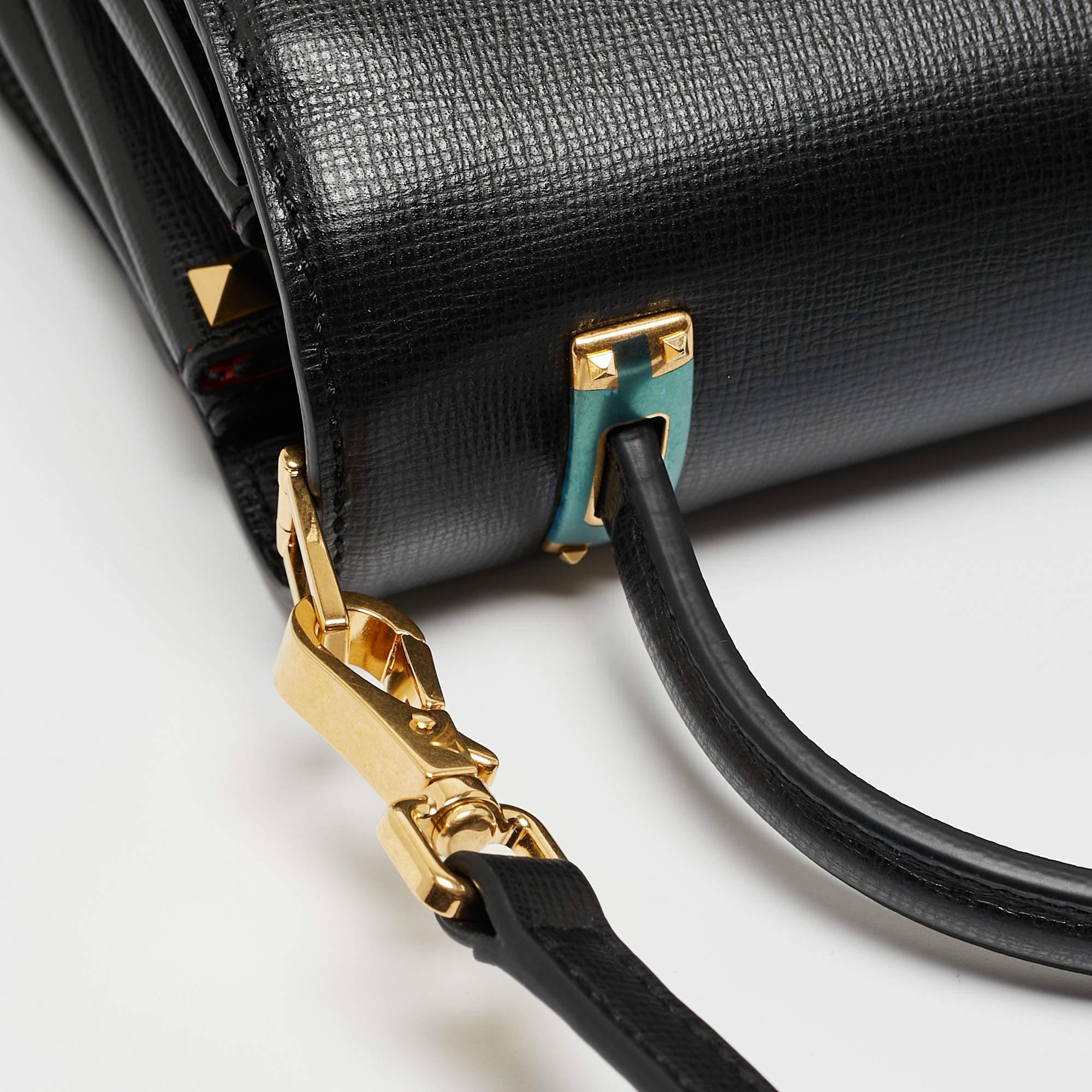 Valentino Black Leather Small Alcove Top Handle Bag 1