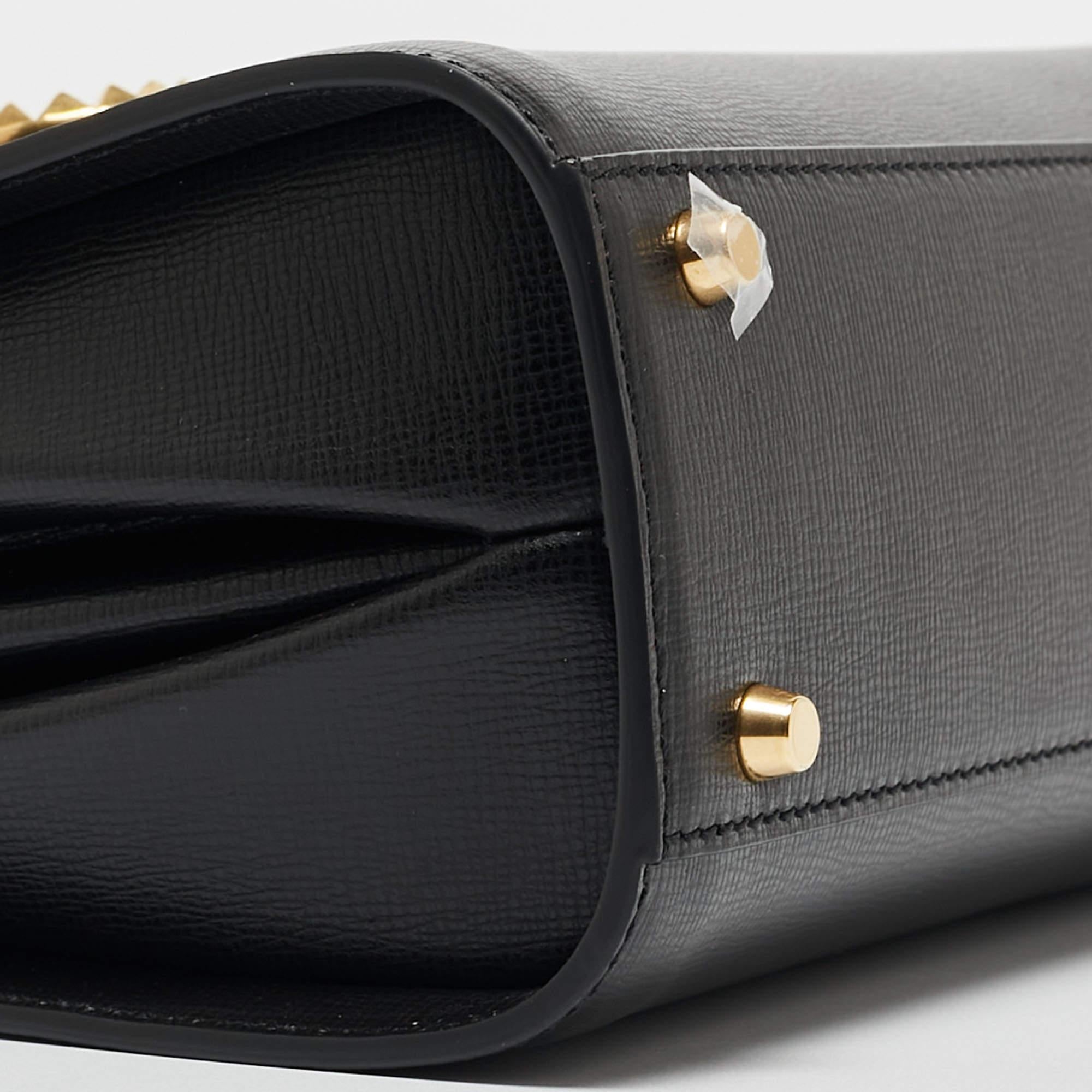 Valentino Black Leather Small Alcove Top Handle Bag 3