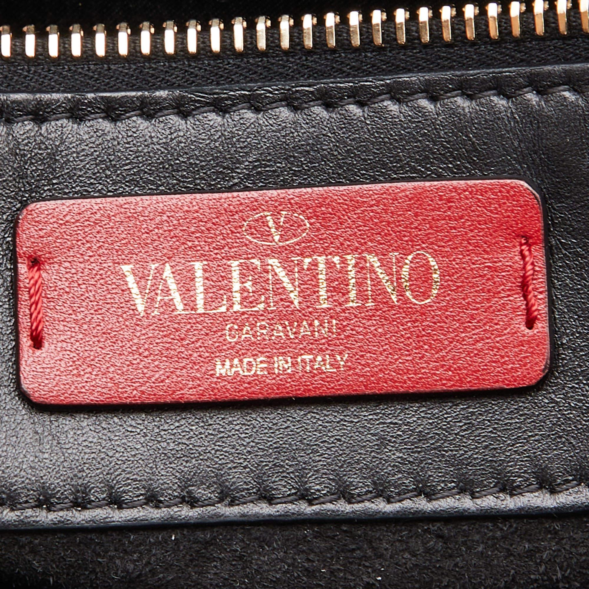 Valentino Black Leather Small Demilune Flap Satchel 2