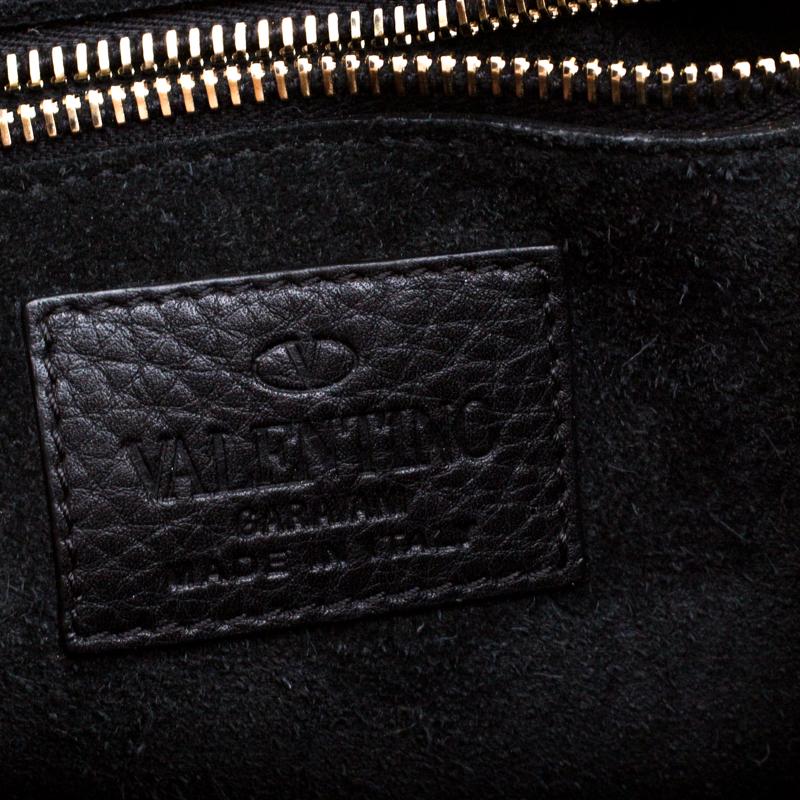Valentino Black Leather Small Glam Lock Flap Bag 3