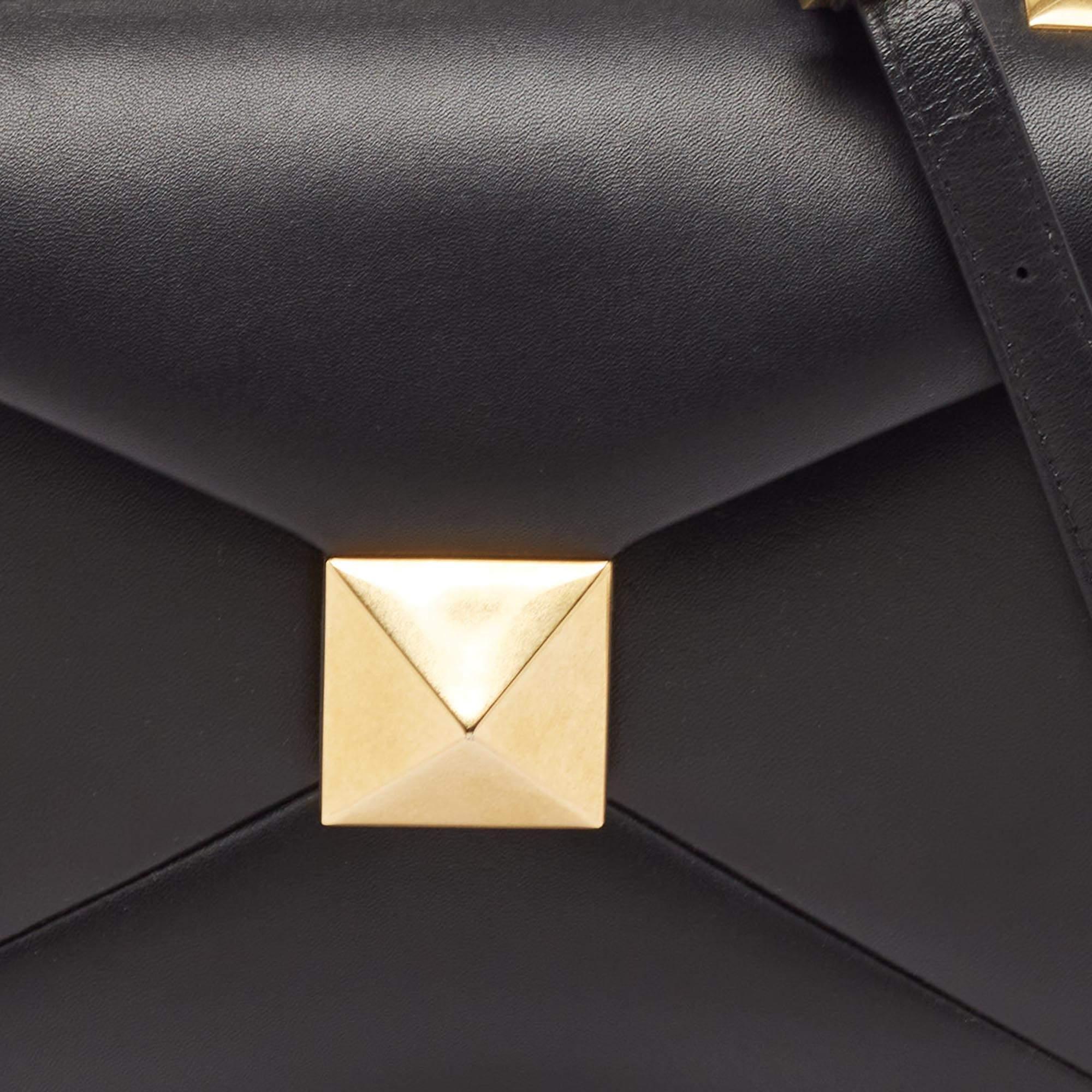 Valentino Black Leather Small One Stud Top Handle Bag 2