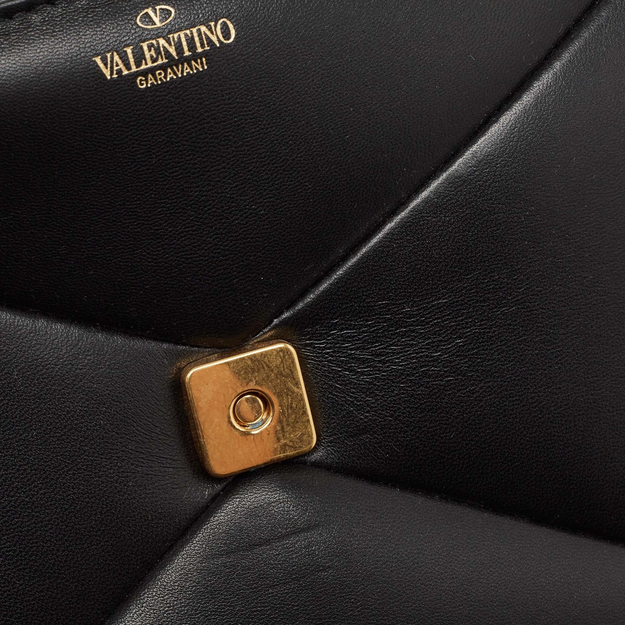 Valentino Black Leather Small One Stud Top Handle Bag 3