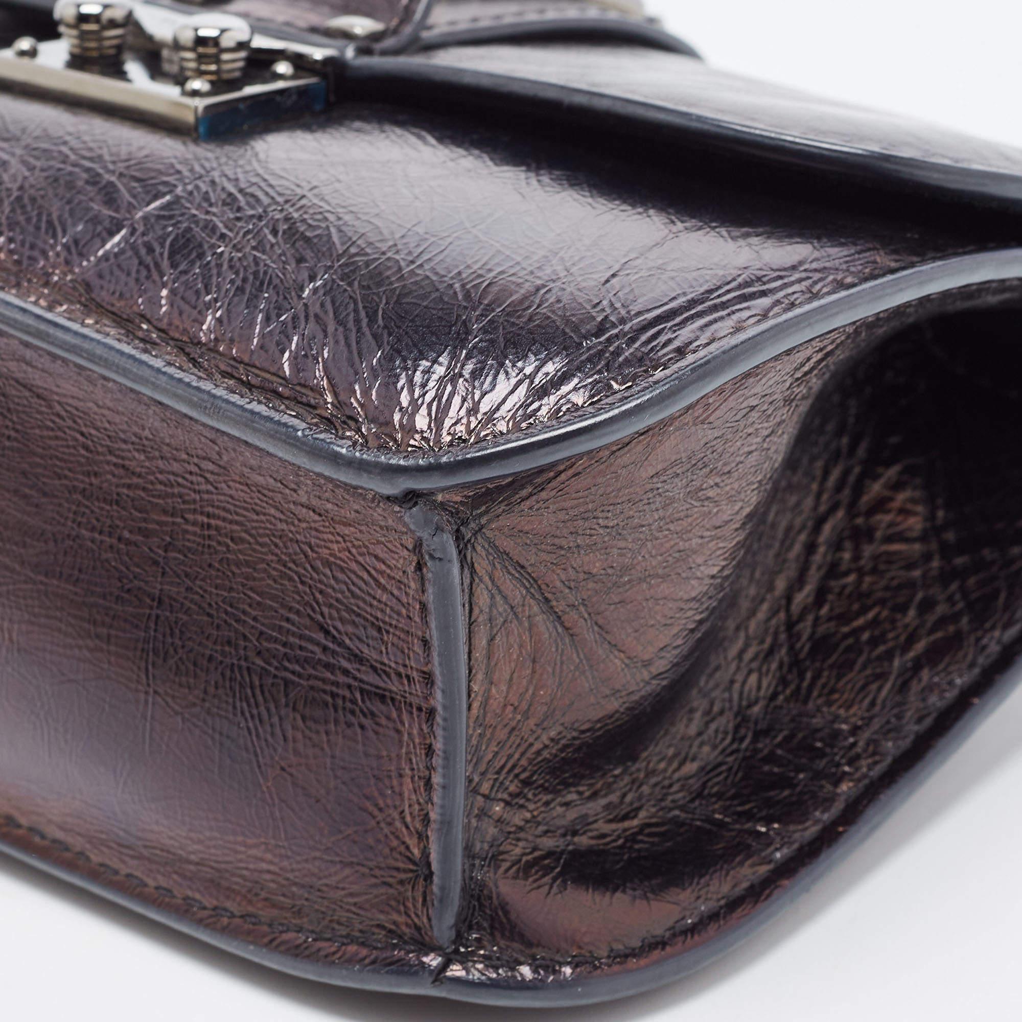 Valentino Black Leather Small Rockstud Glam Lock Flap Bag 1