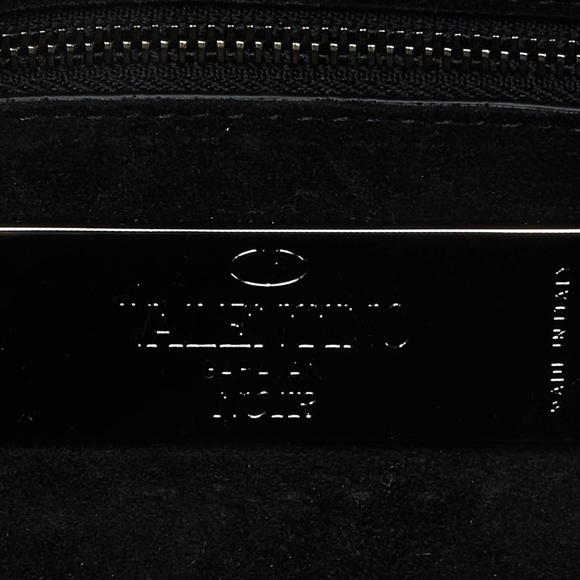 Valentino Black Leather Small Rockstud Glam Lock Flap Bag 2