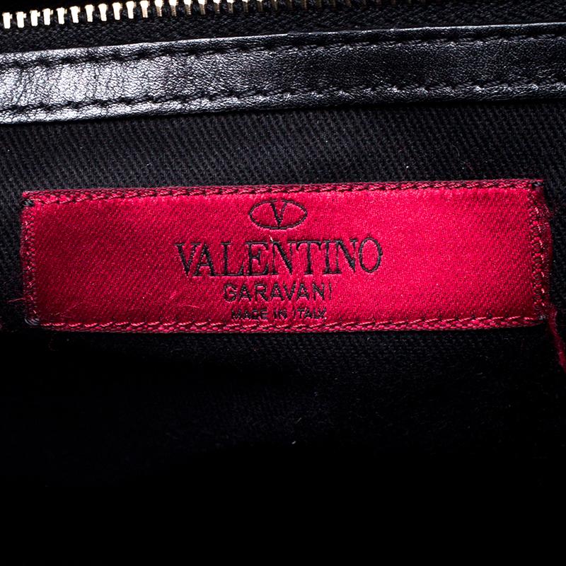 Valentino Black Leather Small Rockstud Shopper Tote 7
