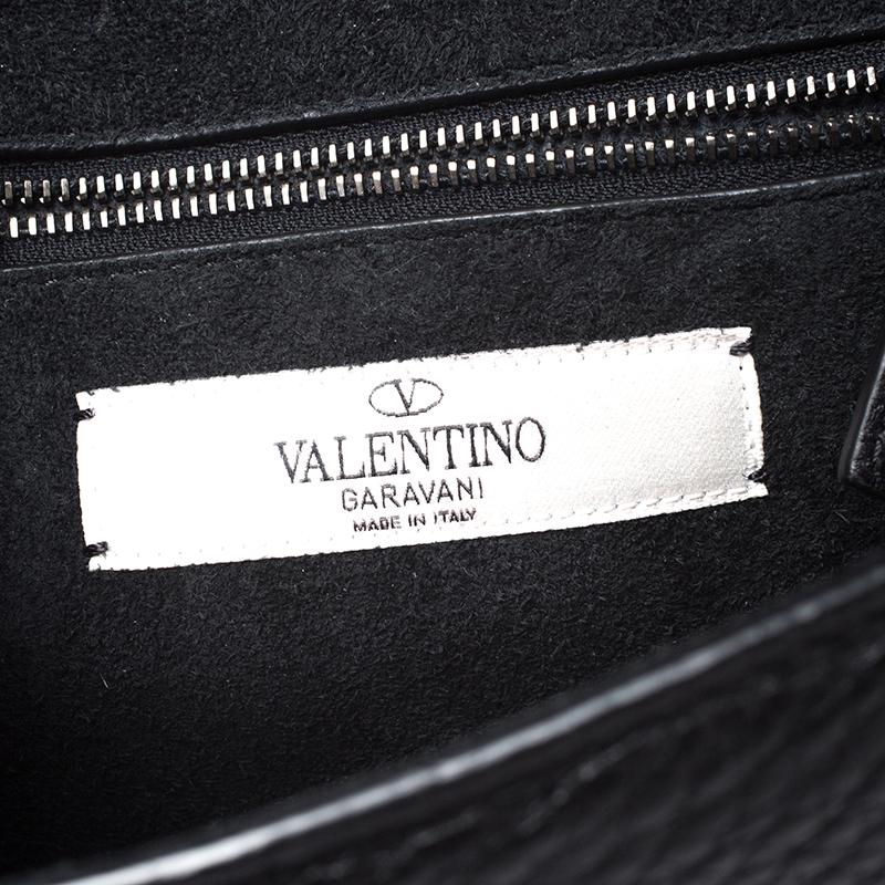 Valentino Black Leather Star Studded Glam Shoulder Bag 3