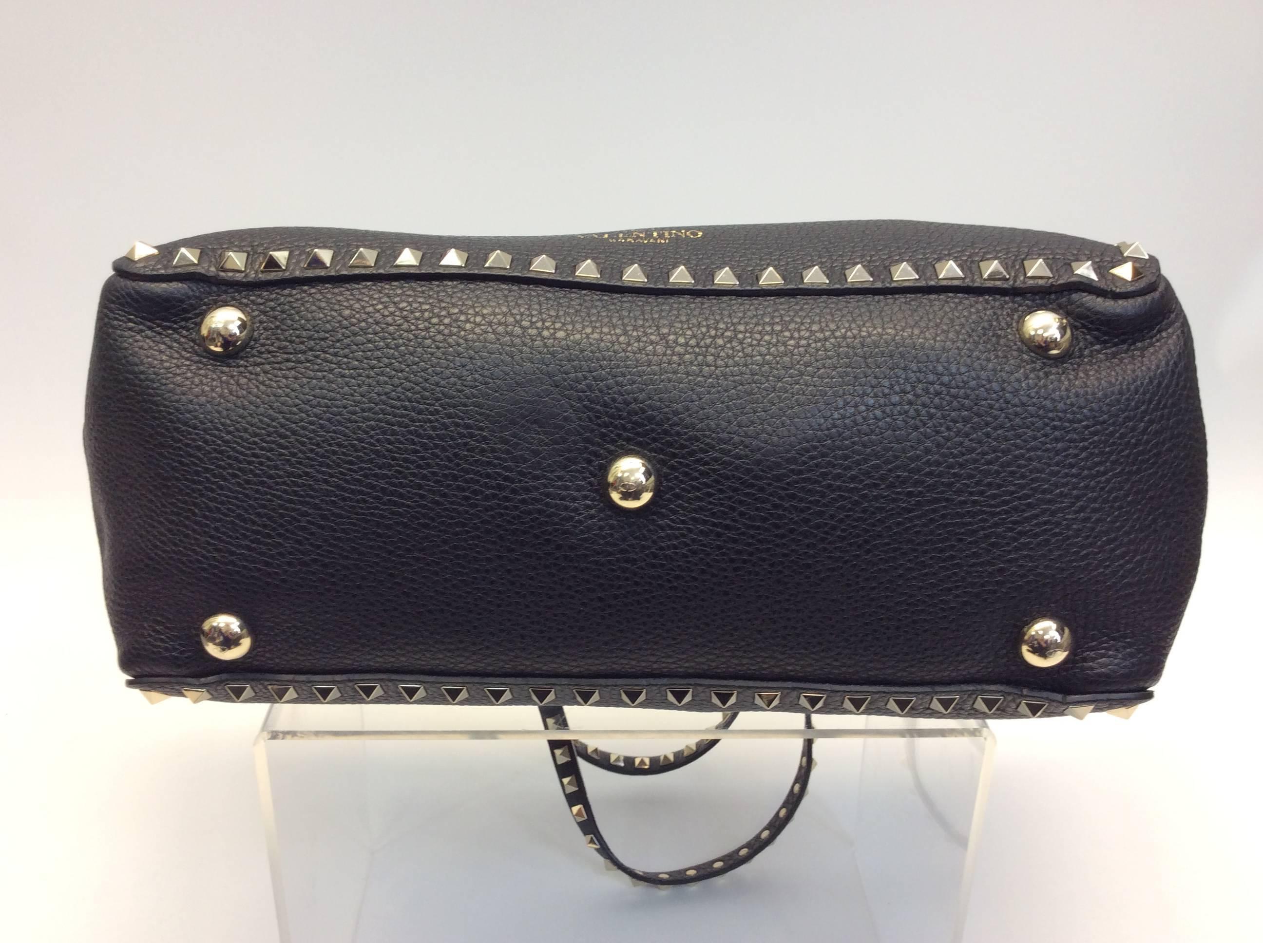 Valentino Black Leather Studded Shoulder Bag For Sale 1