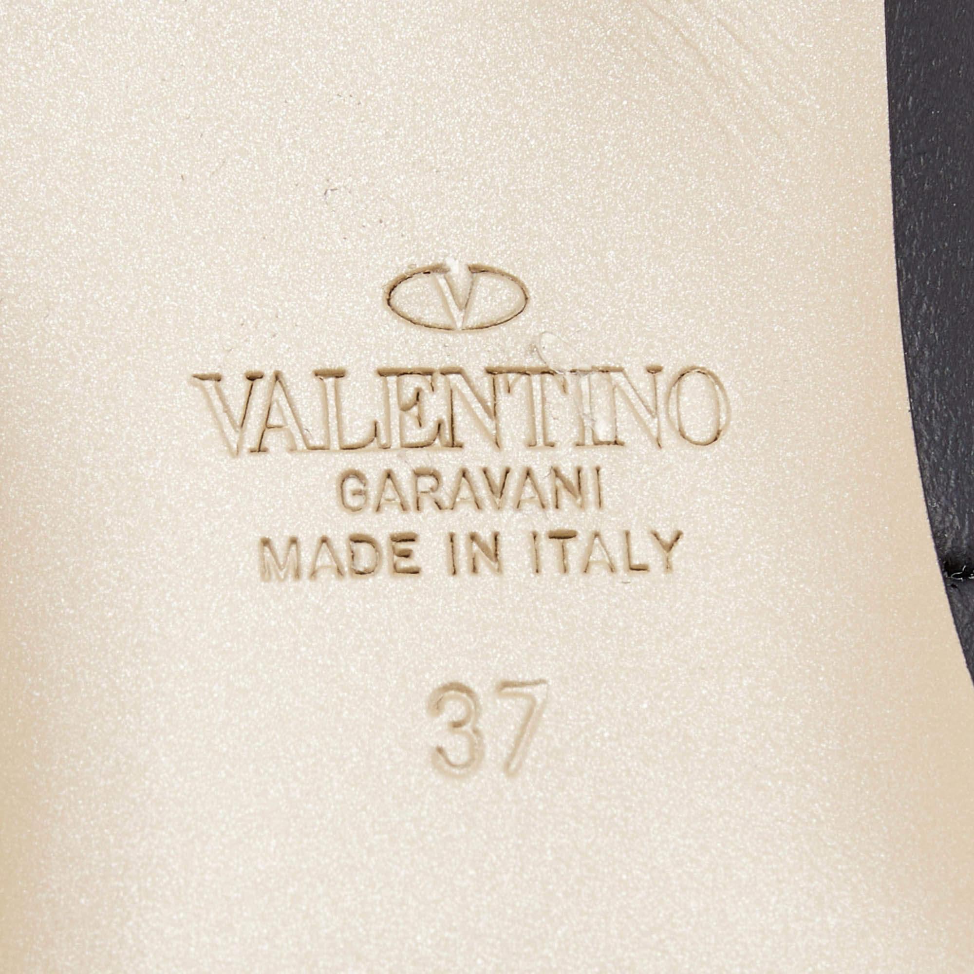 Valentino Black Leather Tango Ankke Cuff Ballet Flats Size 37 3