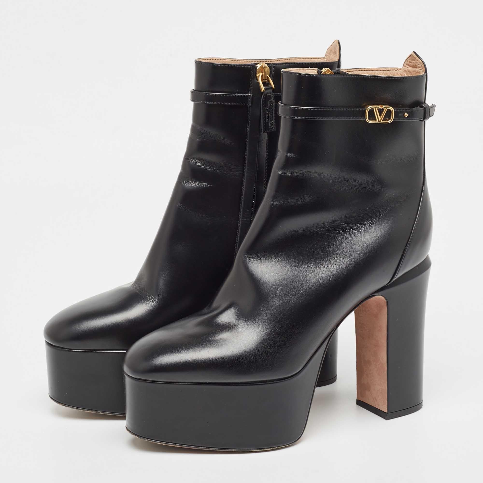 If the quest is for a pair of statement boots, we'll gladly choose this one by Valentino. The women's boots are crafted from leather and are lifted on platforms and block heels.

