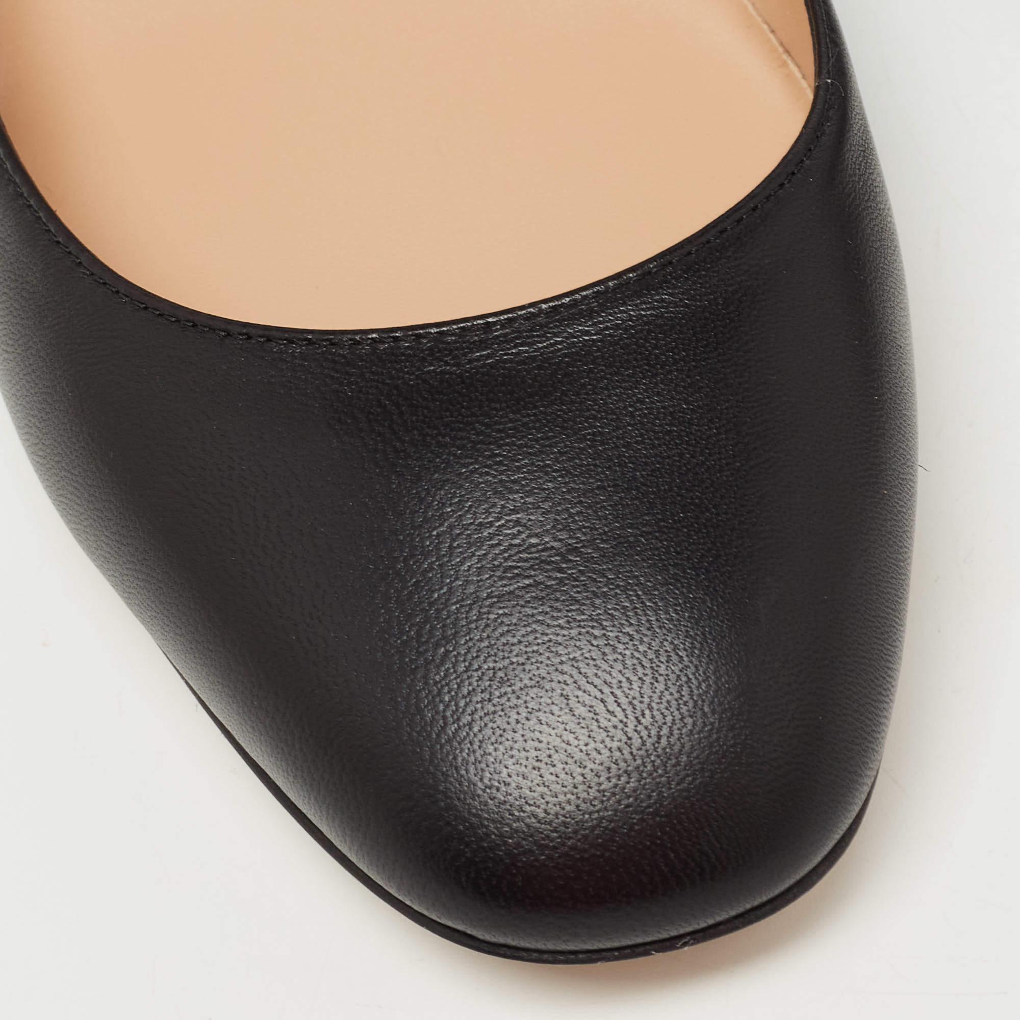 Valentino Black Leather Tango Ankle Strap Ballet Flats Size 38 1