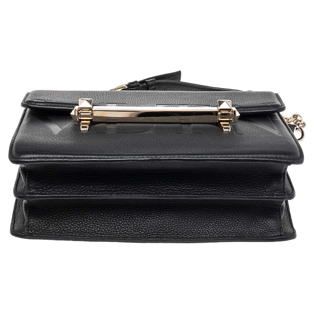 Women's Valentino Black Leather Uptown Shoulder Bag