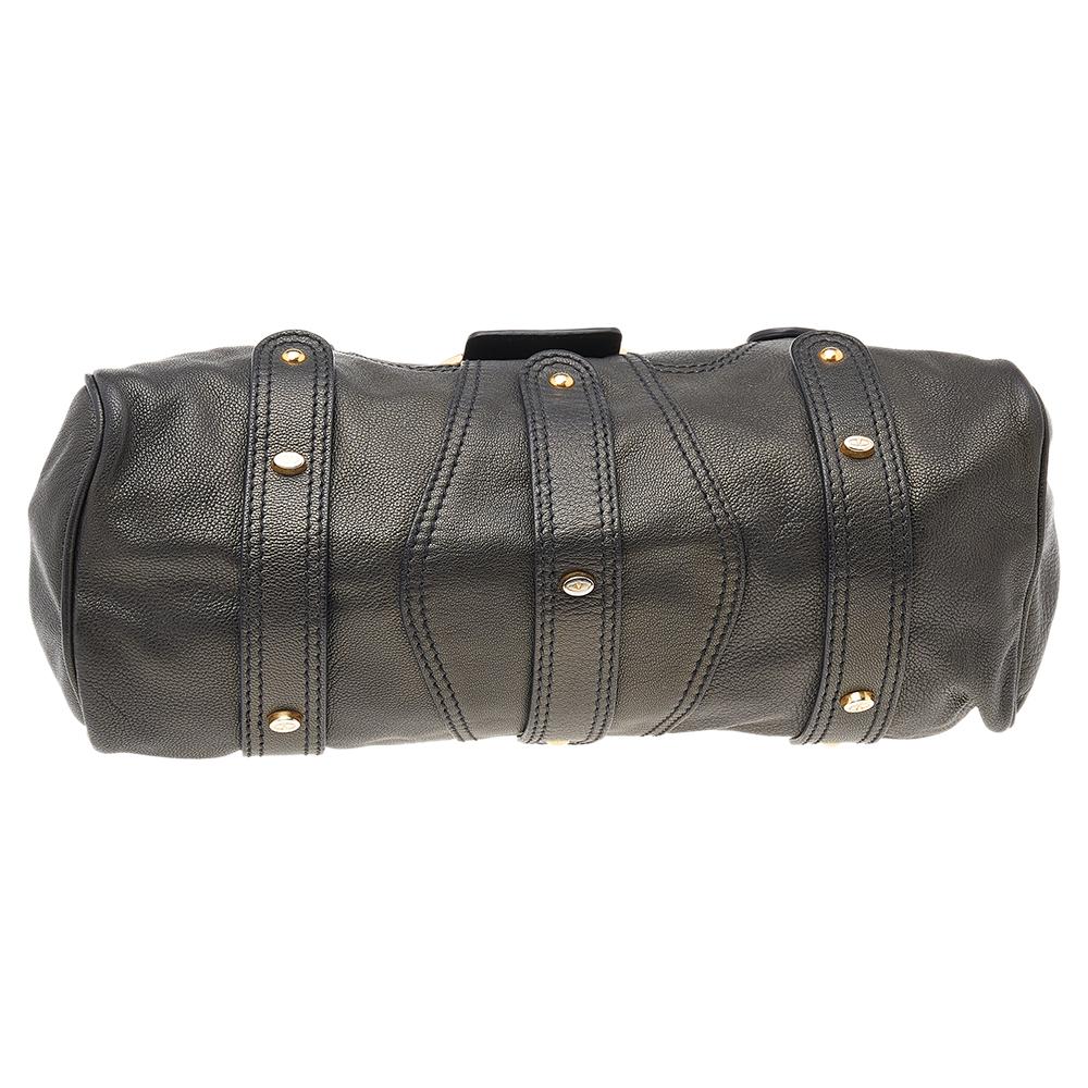 Valentino Black Leather V Ring Flap Shoulder Bag 1