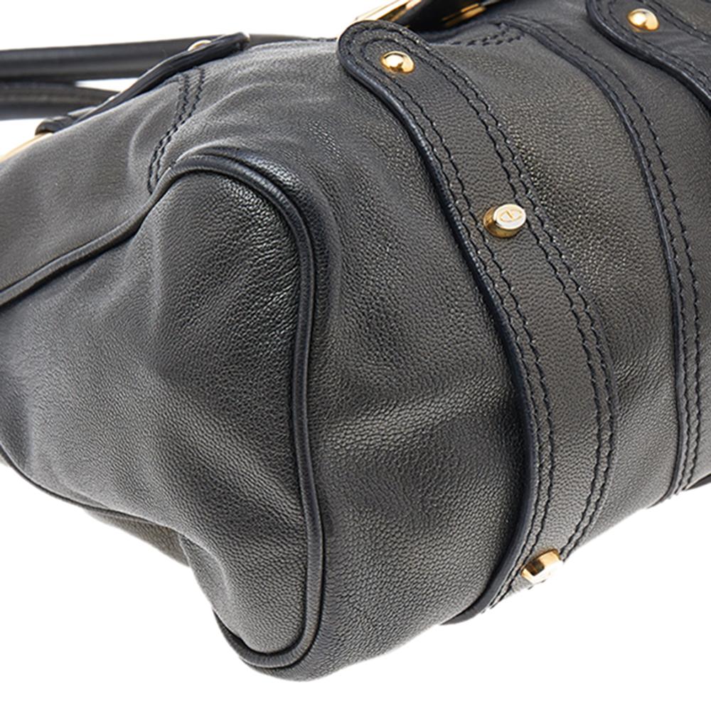 Valentino Black Leather V Ring Flap Shoulder Bag 4