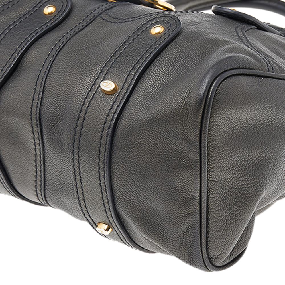 Valentino Black Leather V Ring Flap Shoulder Bag 5